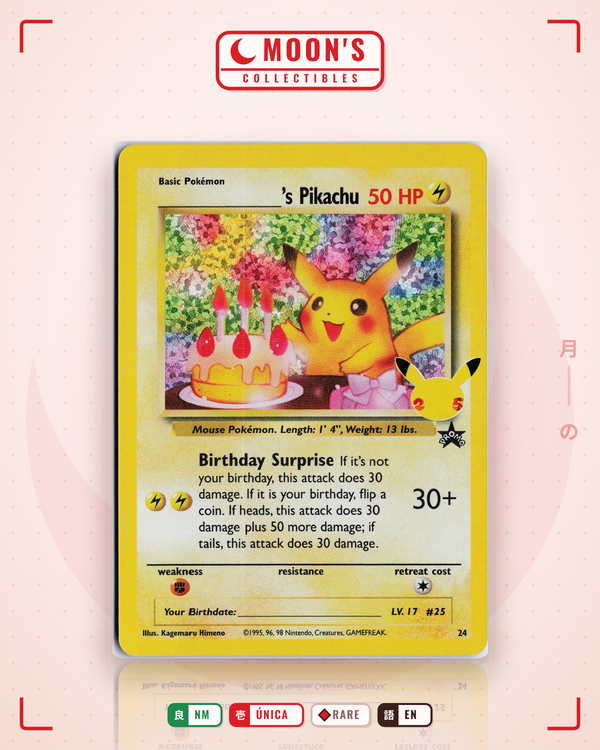 Carta Pokémon _____'s Pikachu · Celebrations: Classic Collection #24 (NM) — pieza única en Moon's Collectibles México