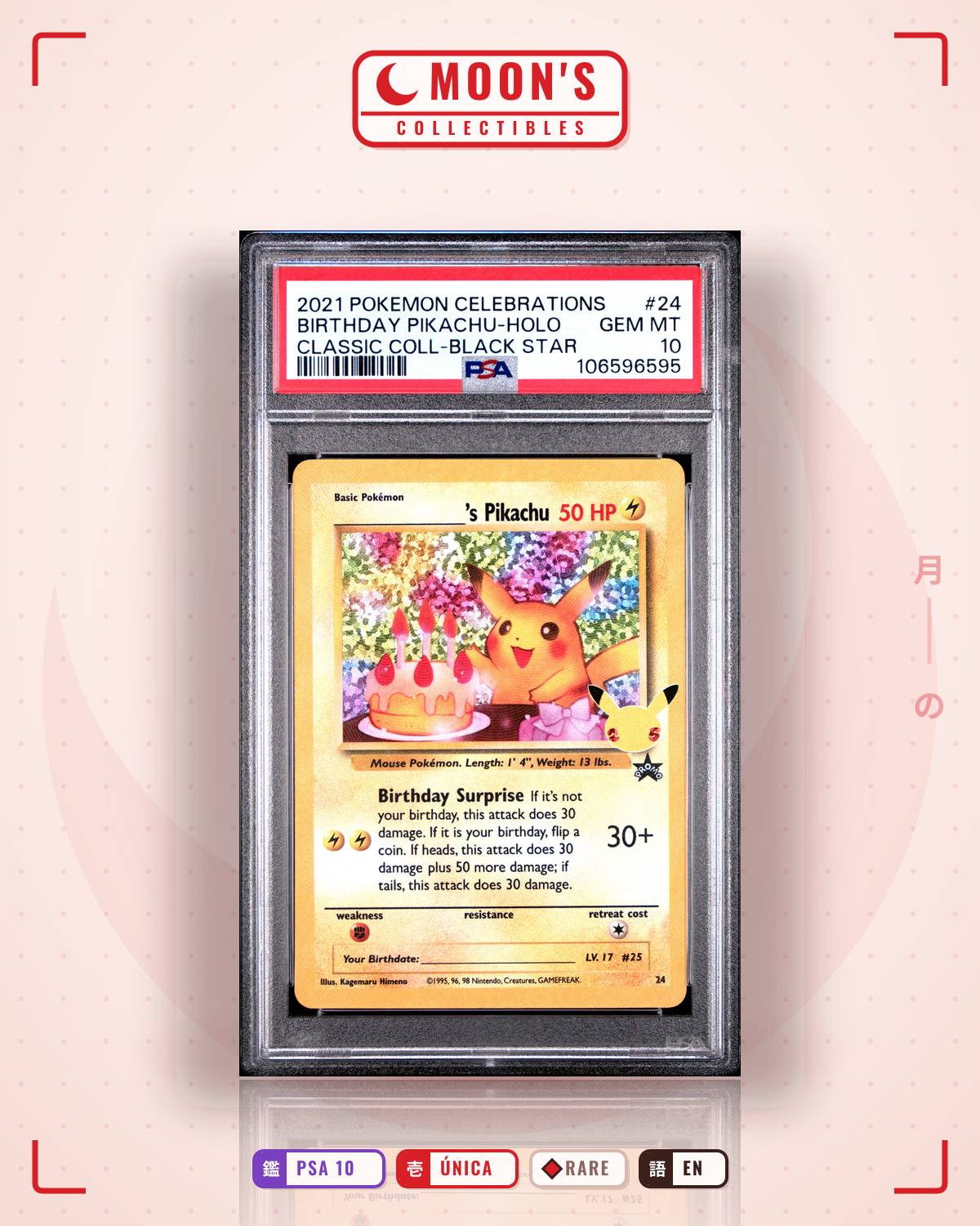 Carta Pokémon _____'s Pikachu · Celebrations: Classic Collection #24 (PSA 10) — pieza única en Moon's Collectibles México