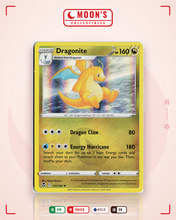 Carta Pokémon Dragonite · Silver Tempest #131/195 (NM) — pieza única en Moon's Collectibles México