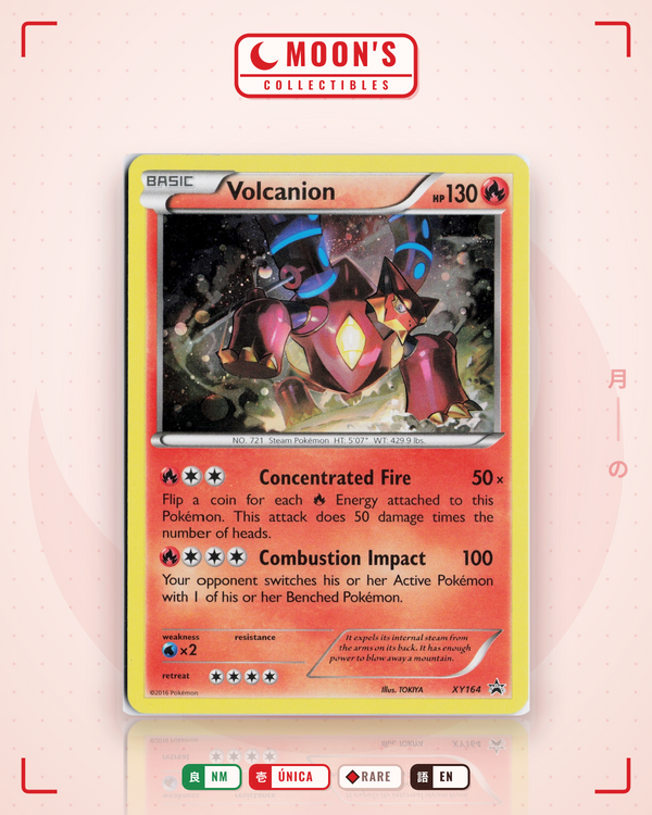 Carta Pokémon Volcanion · XY Black Star Promos #XY164 (NM) — pieza única en Moon's Collectibles México