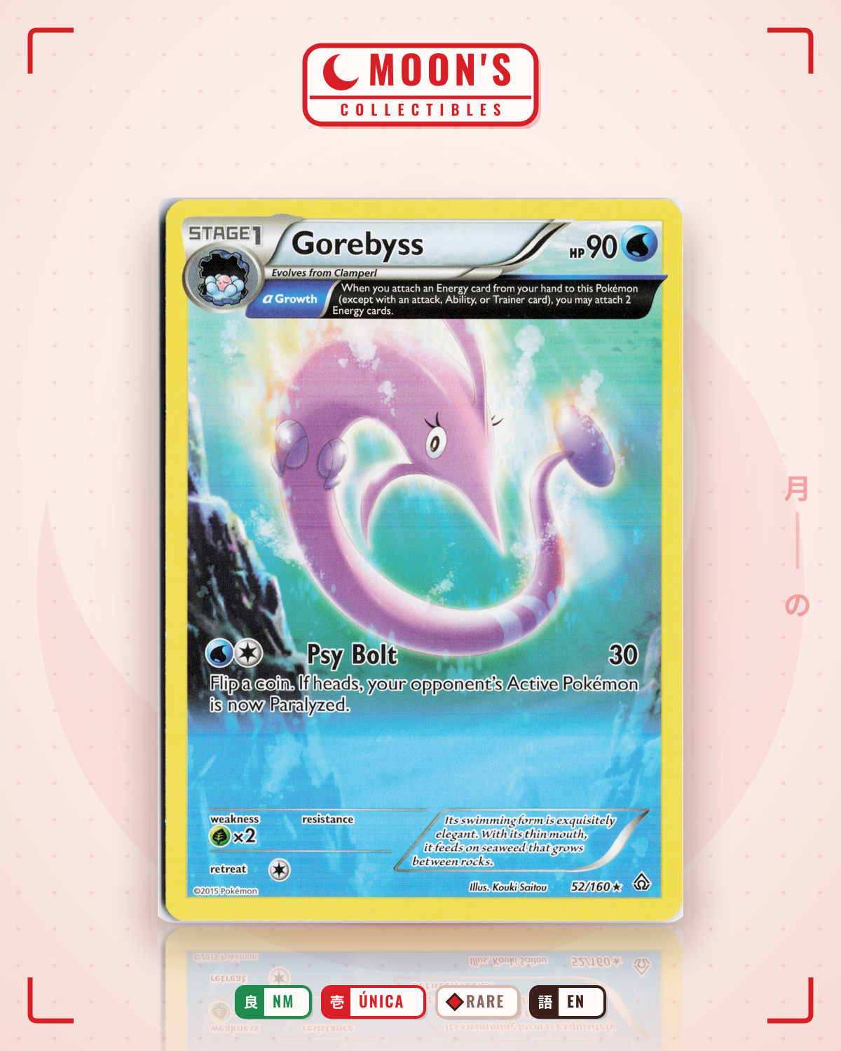 Carta Pokémon Gorebyss · Primal Clash #52/160 (NM) — pieza única en Moon's Collectibles México