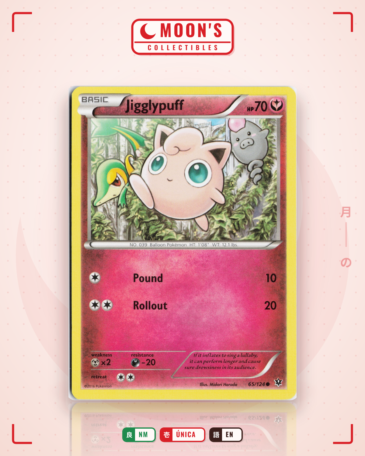 Carta Pokémon Jigglypuff · Fates Collide #65/124 (NM) — pieza única en Moon's Collectibles México