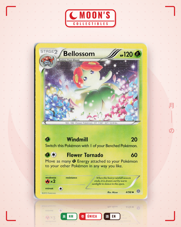 Carta Pokémon Bellossom · Ancient Origins #4/98 (NM) — pieza única en Moon's Collectibles México