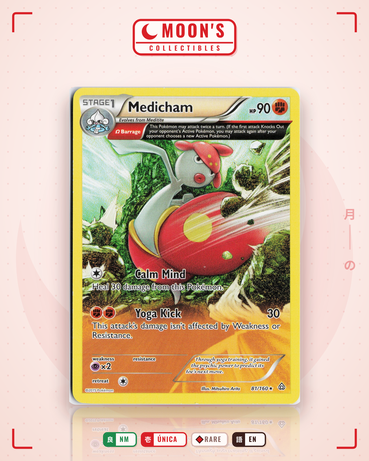 Carta Pokémon Medicham · Primal Clash #81/160 (NM) — pieza única en Moon's Collectibles México