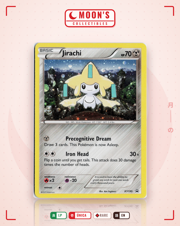 Carta Pokémon Jirachi · XY Black Star Promos #XY195 (LP) — pieza única en Moon's Collectibles México