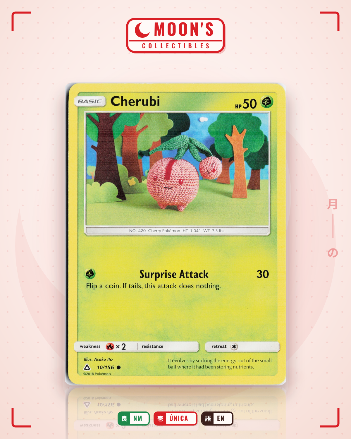 Carta Pokémon Cherubi · Ultra Prism #10/156 (NM) — pieza única en Moon's Collectibles México