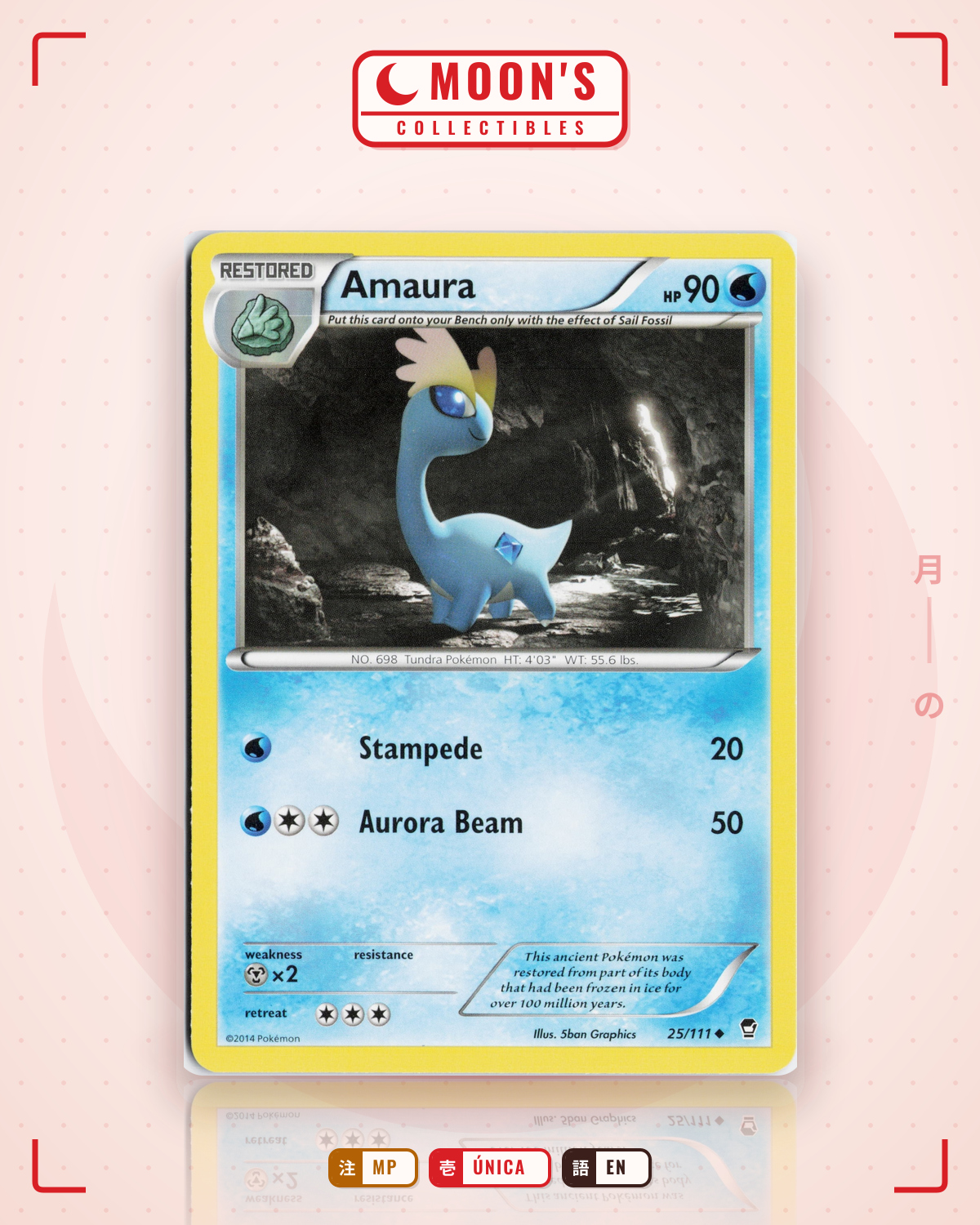 Carta Pokémon Amaura · Furious Fists #25/111 (MP) — pieza única en Moon's Collectibles México