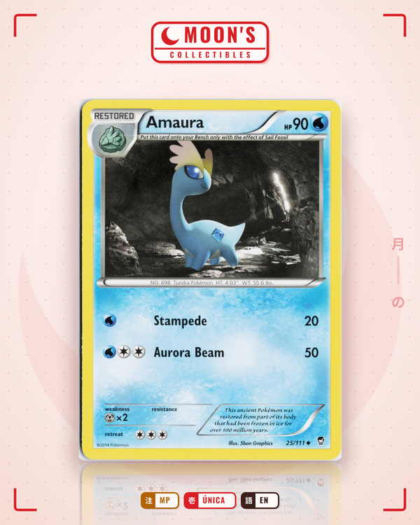 Carta Pokémon Amaura · Furious Fists #25/111 (MP) — pieza única en Moon's Collectibles México