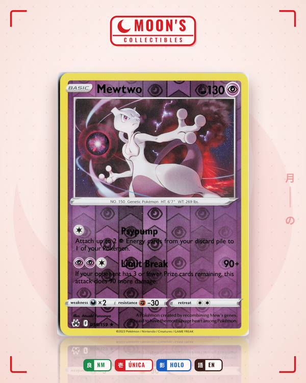 Carta Pokémon Mewtwo · Crown Zenith #059/159 (NM) — pieza única en Moon's Collectibles México