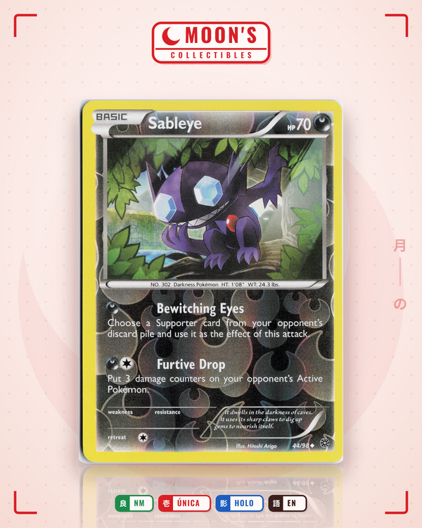 Carta Pokémon Sableye · Ancient Origins #44/98 (NM) — pieza única en Moon's Collectibles México