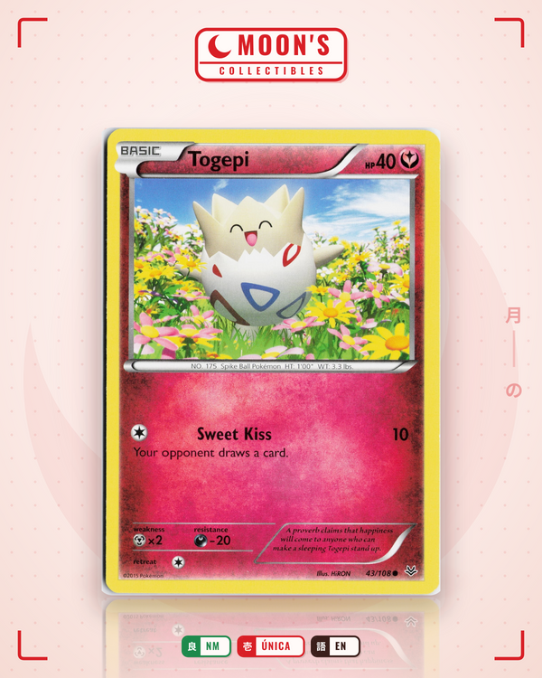 Carta Pokémon Togepi · Roaring Skies #43/108 (NM) — pieza única en Moon's Collectibles México
