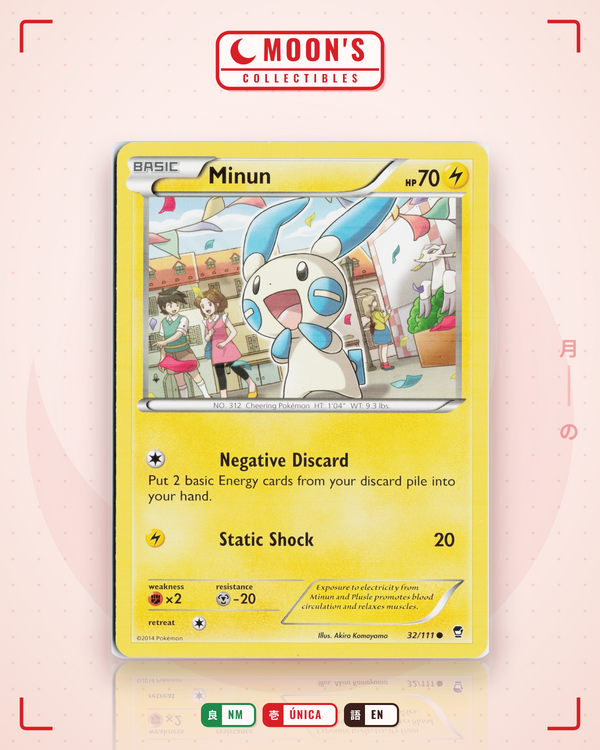 Carta Pokémon Minun · Furious Fists #32/111 (NM) — pieza única en Moon's Collectibles México