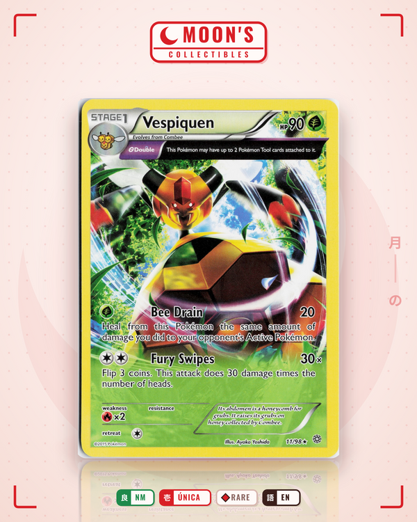 Carta Pokémon Vespiquen · Ancient Origins #11/98 (NM) — pieza única en Moon's Collectibles México