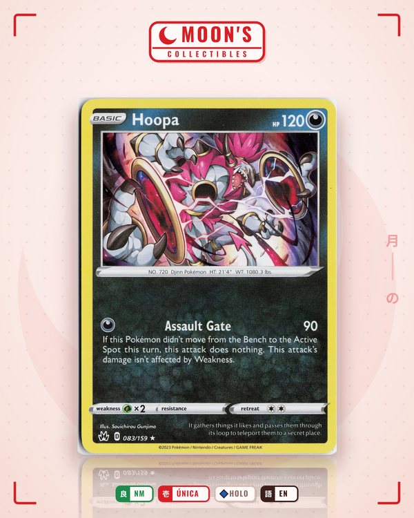 Carta Pokémon Hoopa · Crown Zenith #083/159 (NM) — pieza única en Moon's Collectibles México