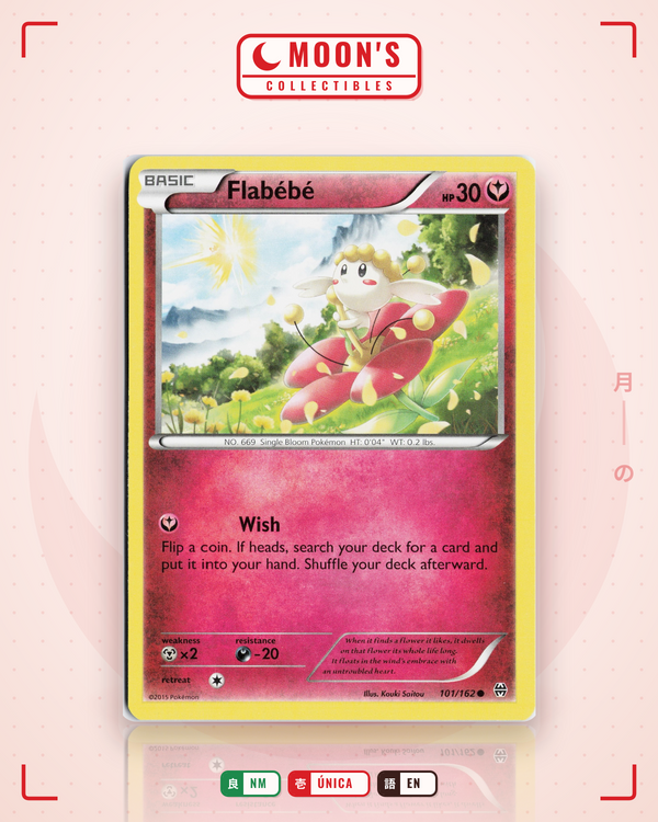 Carta Pokémon Flabébé · BREAKthrough #101/162 (NM) — pieza única en Moon's Collectibles México