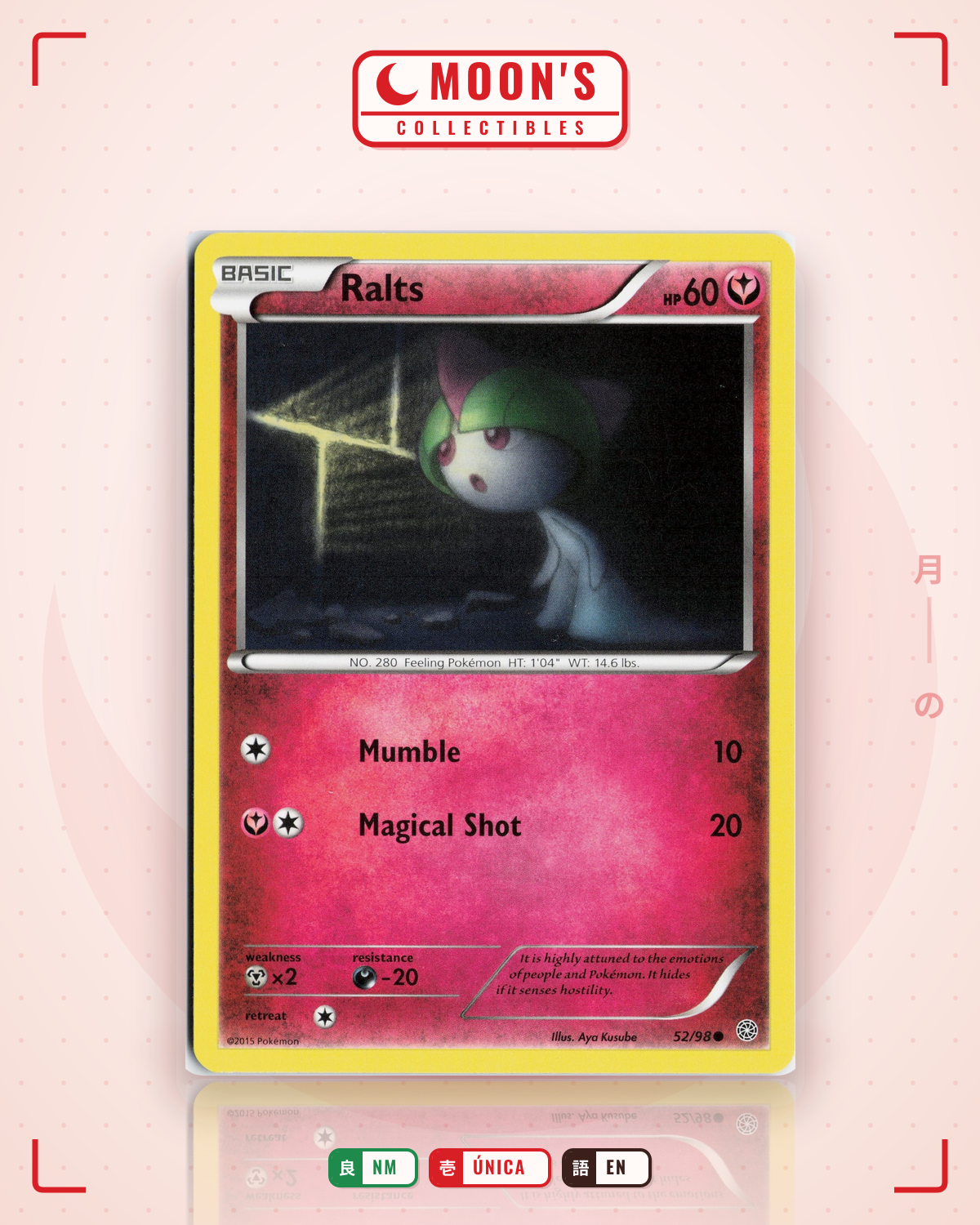 Carta Pokémon Ralts · Ancient Origins #52/98 (NM) — pieza única en Moon's Collectibles México