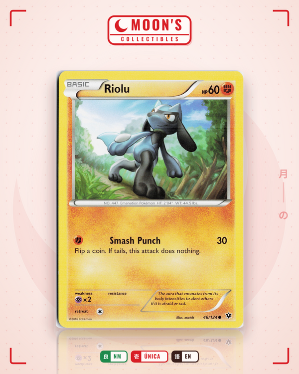 Carta Pokémon Riolu · Fates Collide #46/124 (NM) — pieza única en Moon's Collectibles México