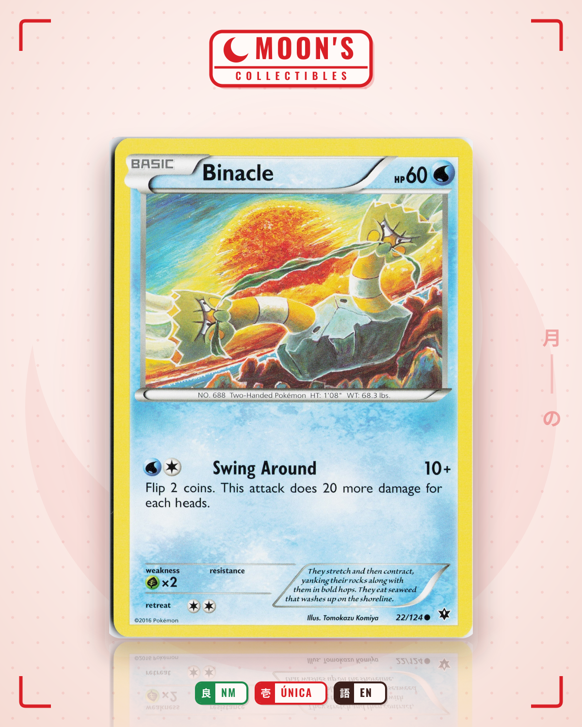 Carta Pokémon Binacle · Fates Collide #22/124 (NM) — pieza única en Moon's Collectibles México