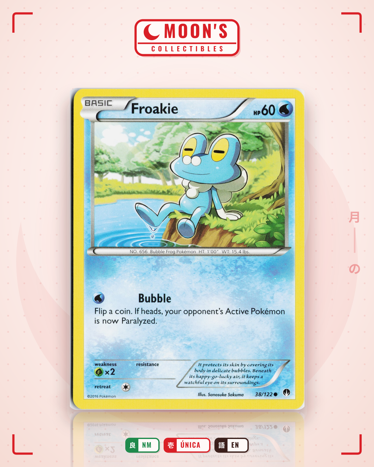 Carta Pokémon Froakie · BREAKpoint #38/122 (NM) — pieza única en Moon's Collectibles México