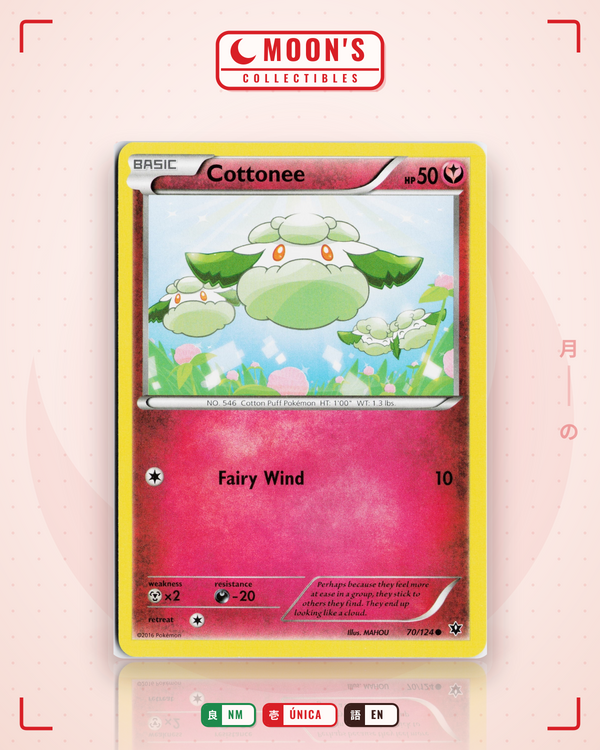 Carta Pokémon Cottonee · Fates Collide #70/124 (NM) — pieza única en Moon's Collectibles México