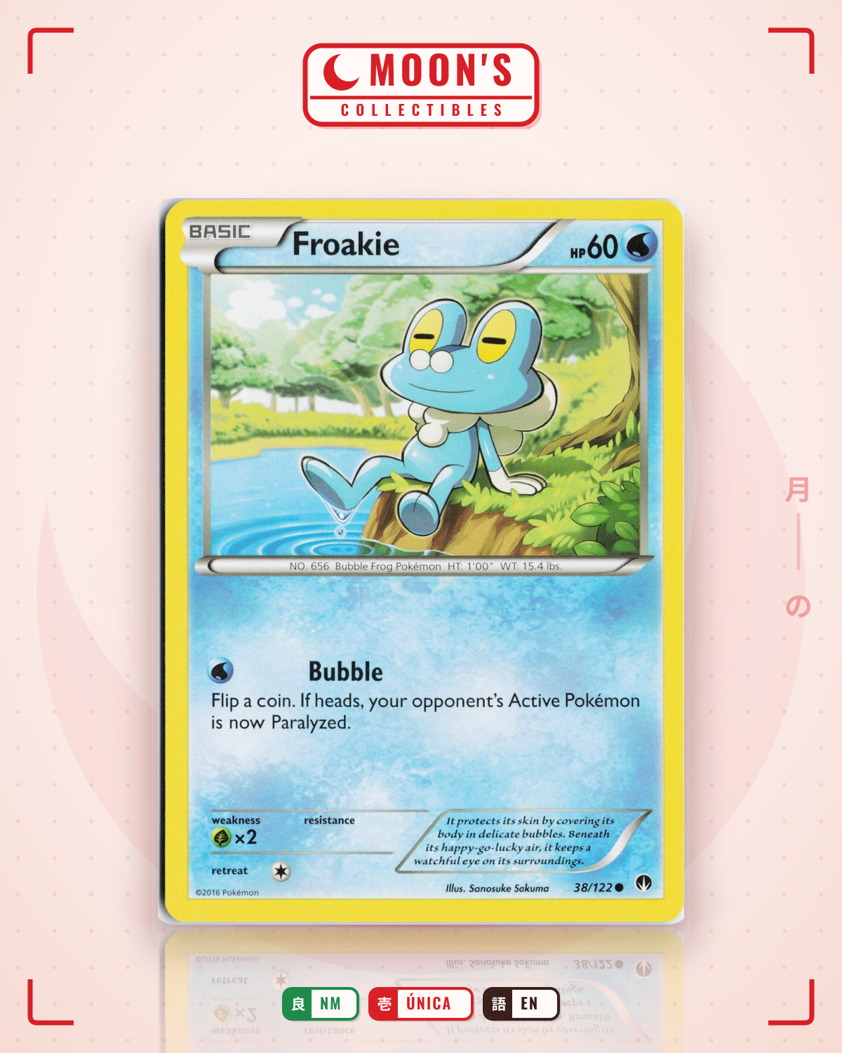 Carta Pokémon Froakie · BREAKpoint #38/122 (NM) — pieza única en Moon's Collectibles México