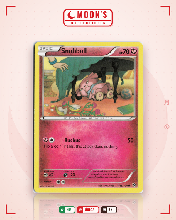 Carta Pokémon Snubbull · Fates Collide #68/124 (NM) — pieza única en Moon's Collectibles México