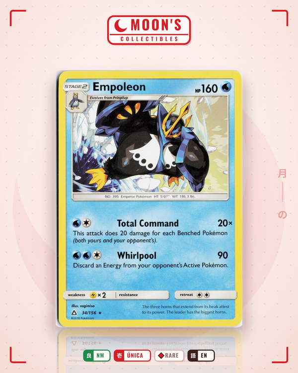 Carta Pokémon Empoleon · Ultra Prism #34/156 (NM) — pieza única en Moon's Collectibles México