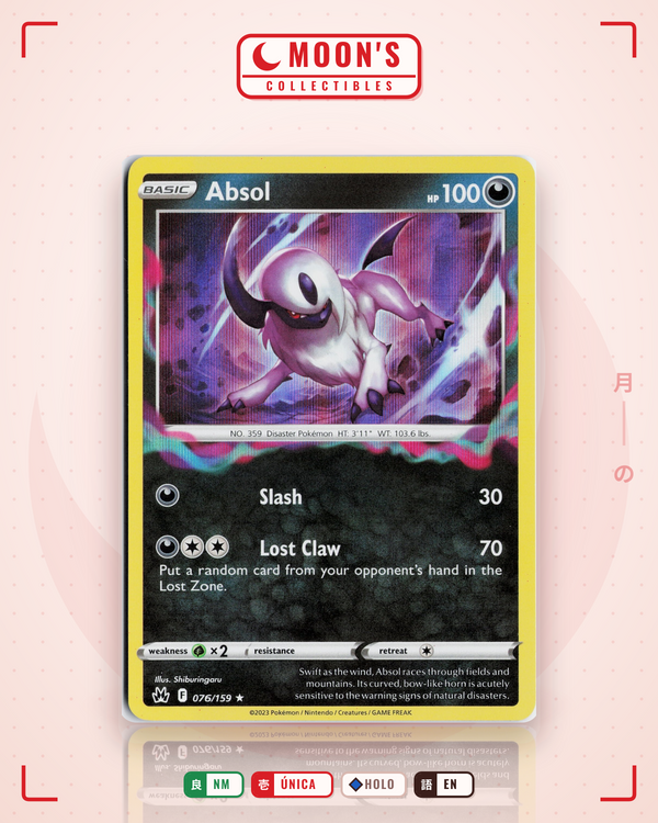 Carta Pokémon Absol · Crown Zenith #076/159 (NM) — pieza única en Moon's Collectibles México