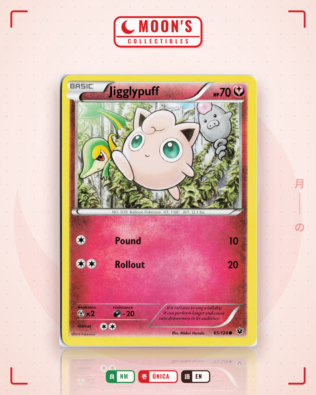 Carta Pokémon Jigglypuff · Fates Collide #65/124 (NM) — pieza única en Moon's Collectibles México
