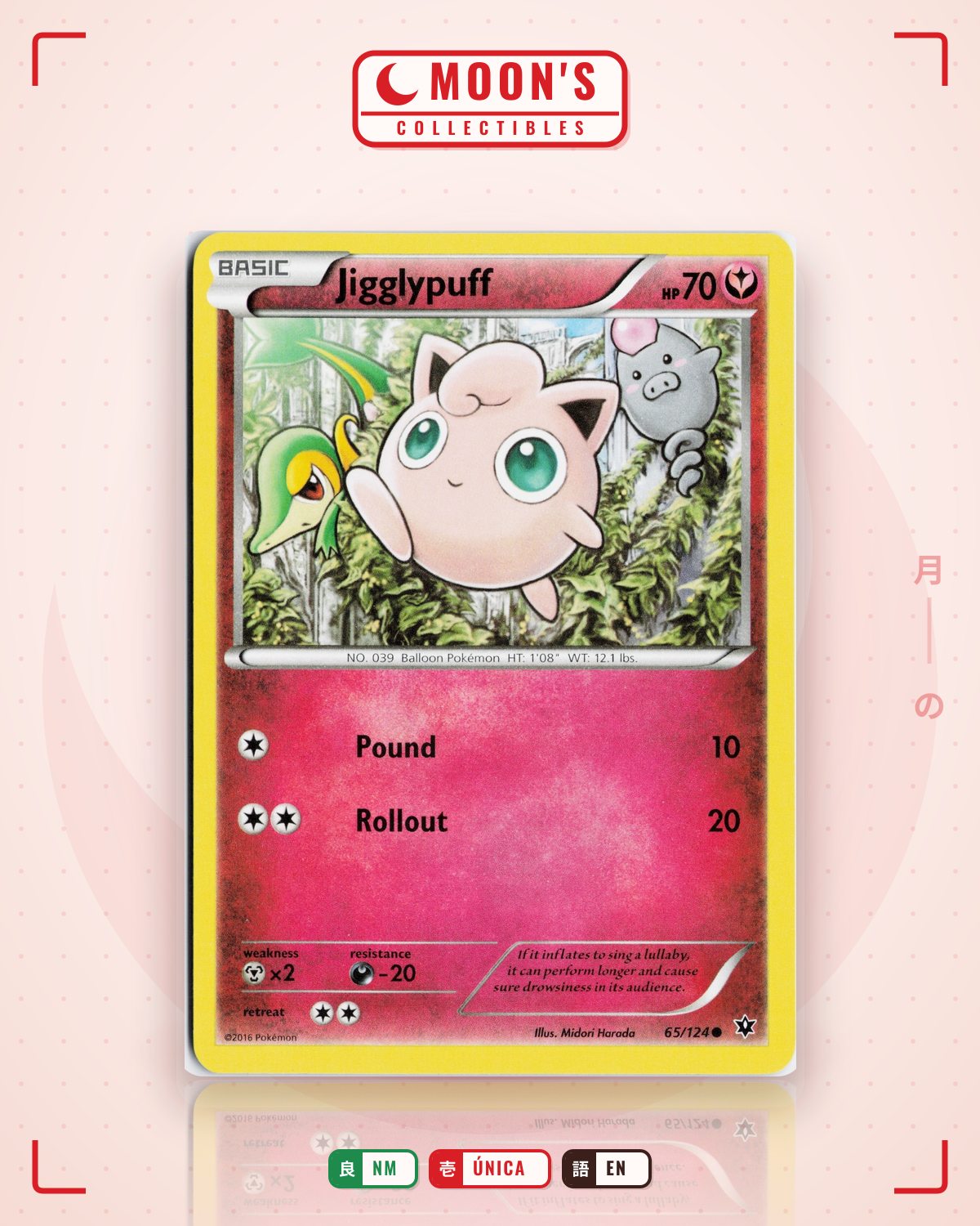 Carta Pokémon Jigglypuff · Fates Collide #65/124 (NM) — pieza única en Moon's Collectibles México