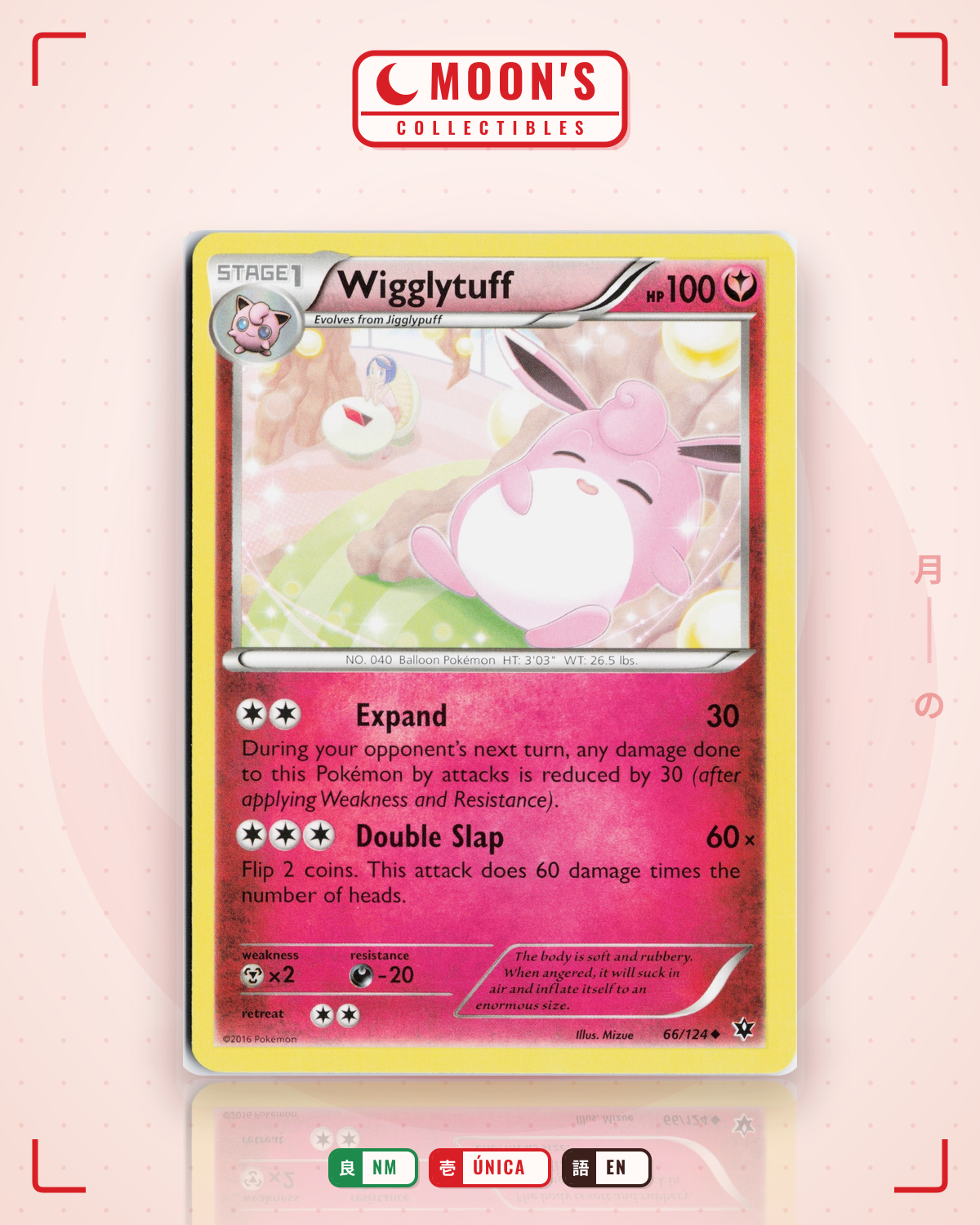 Carta Pokémon Wigglytuff · Fates Collide #66/124 (NM) — pieza única en Moon's Collectibles México