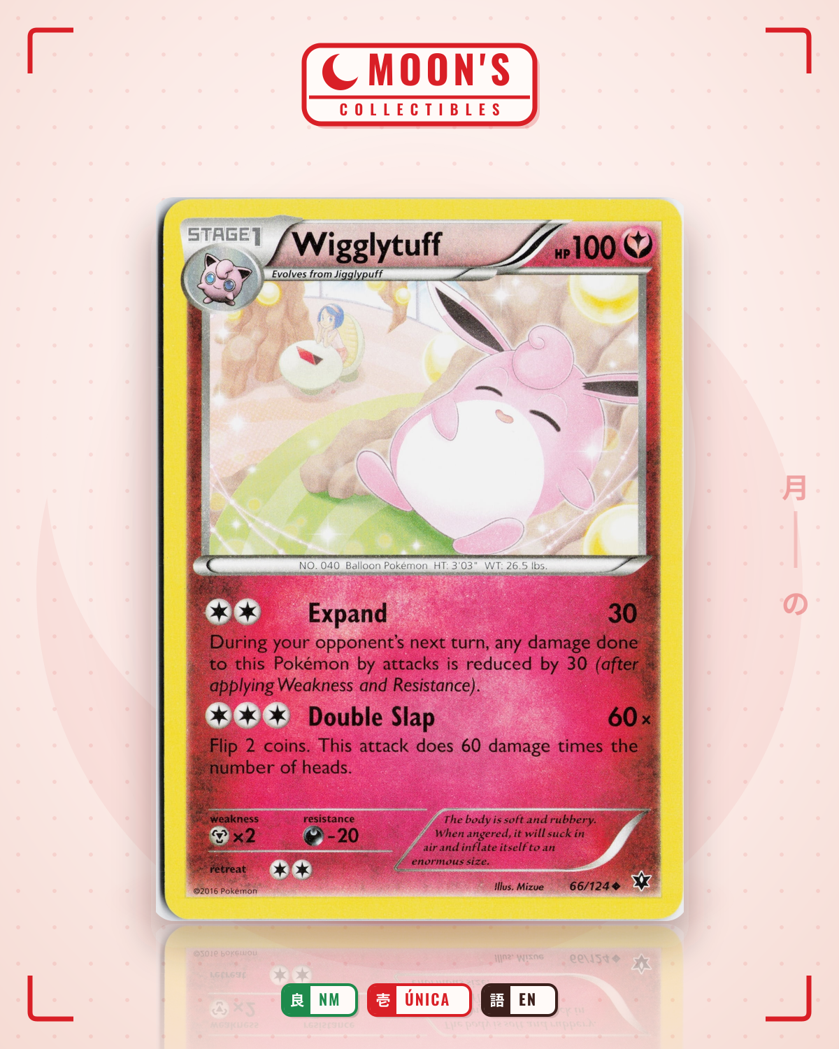 Carta Pokémon Wigglytuff · Fates Collide #66/124 (NM) — pieza única en Moon's Collectibles México