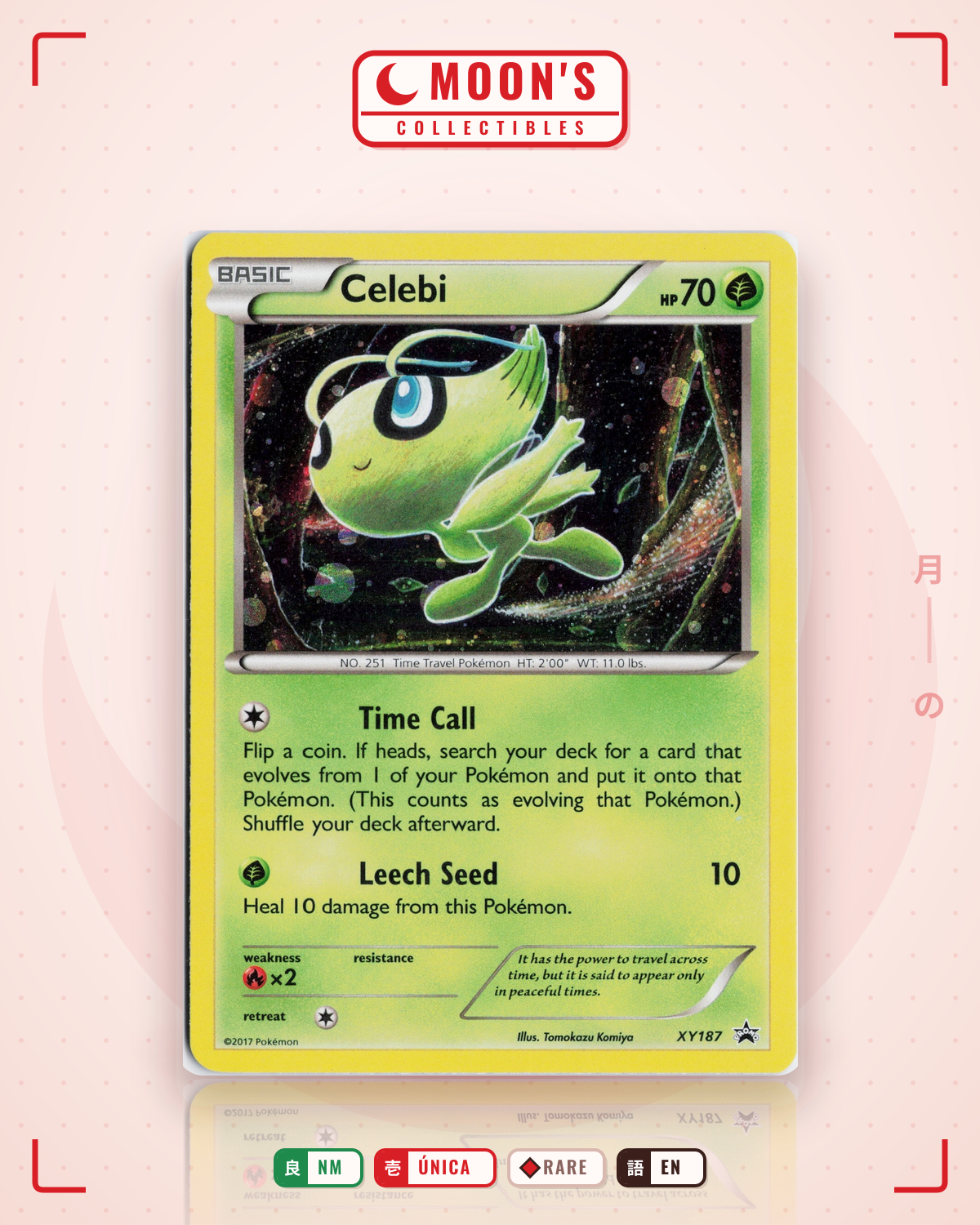 Carta Pokémon Celebi · XY Black Star Promos #XY187 (NM) — pieza única en Moon's Collectibles México