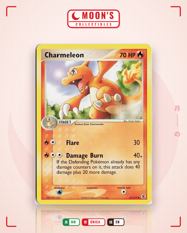 Carta Pokémon Charmeleon · FireRed & LeafGreen #31/112 (NM) — pieza única en Moon's Collectibles México