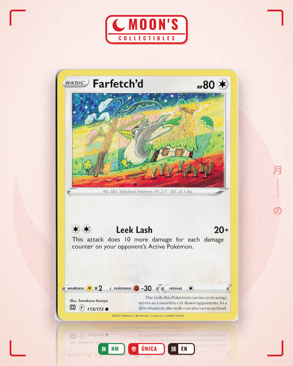 Carta Pokémon Farfetch'd · Brilliant Stars #115/172 (NM) — pieza única en Moon's Collectibles México