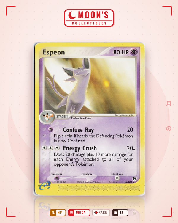 Carta Pokémon Espeon · Sandstorm #16/100 (HP) — pieza única en Moon's Collectibles México