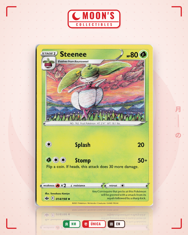 Carta Pokémon Steenee · Chilling Reign #014/198 (NM) — pieza única en Moon's Collectibles México