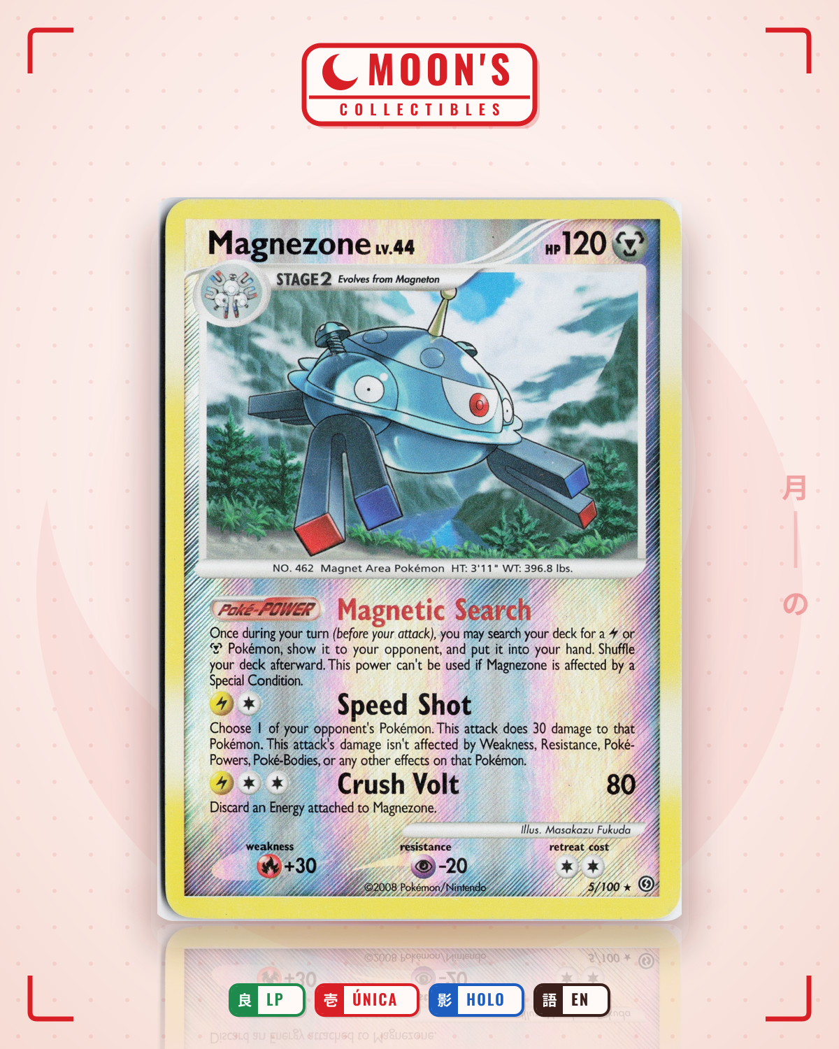 Carta Pokémon Magnezone · Stormfront #5/100 (LP) — pieza única en Moon's Collectibles México