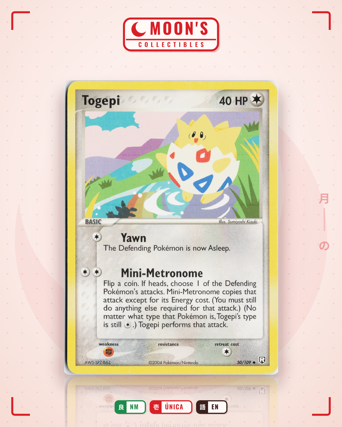 Carta Pokémon Togepi · Team Rocket Returns #50/109 (NM) — pieza única en Moon's Collectibles México