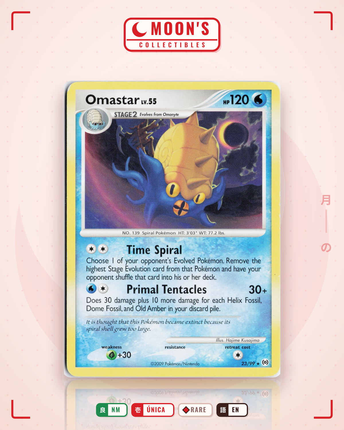 Carta Pokémon Omastar · Arceus #23/99 (NM) — pieza única en Moon's Collectibles México