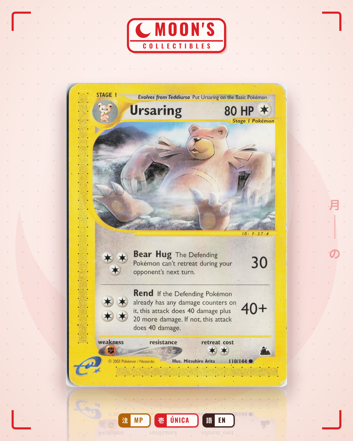 Carta Pokémon Ursaring · Skyridge #110/144 (MP) — pieza única en Moon's Collectibles México