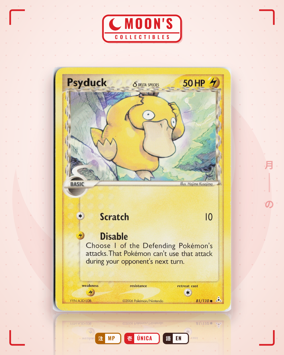Carta Pokémon Psyduck δ · Holon Phantoms #81/110 (MP) — pieza única en Moon's Collectibles México
