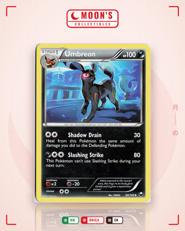 Carta Pokémon Umbreon · Dark Explorers #60/108 (NM) — pieza única en Moon's Collectibles México