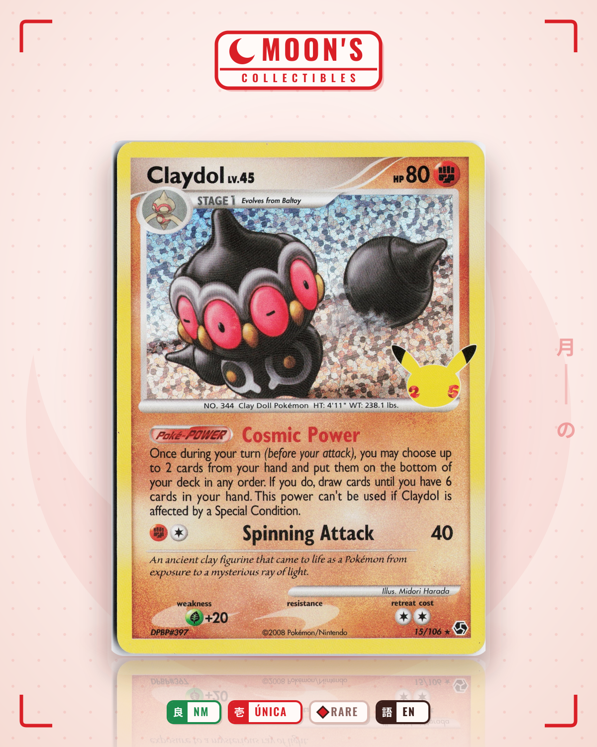 Carta Pokémon Claydol · Celebrations: Classic Collection #15 (NM) — pieza única en Moon's Collectibles México