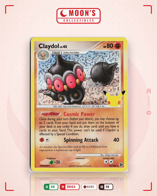 Carta Pokémon Claydol · Celebrations: Classic Collection #15 (NM) — pieza única en Moon's Collectibles México