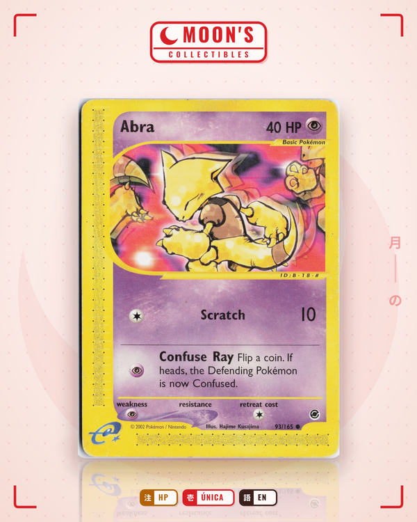 Carta Pokémon Abra · Expedition Base Set #93/165 (HP) — pieza única en Moon's Collectibles México