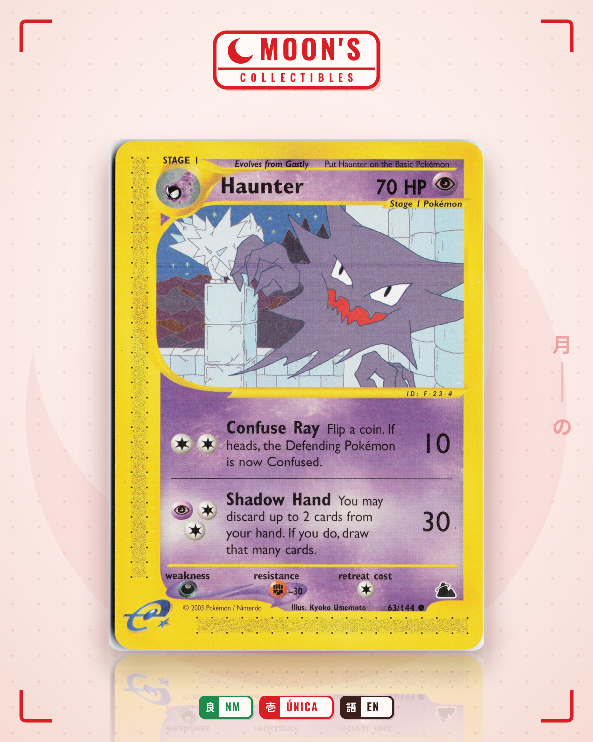 Carta Pokémon Haunter · Skyridge #63/144 (NM) — pieza única en Moon's Collectibles México