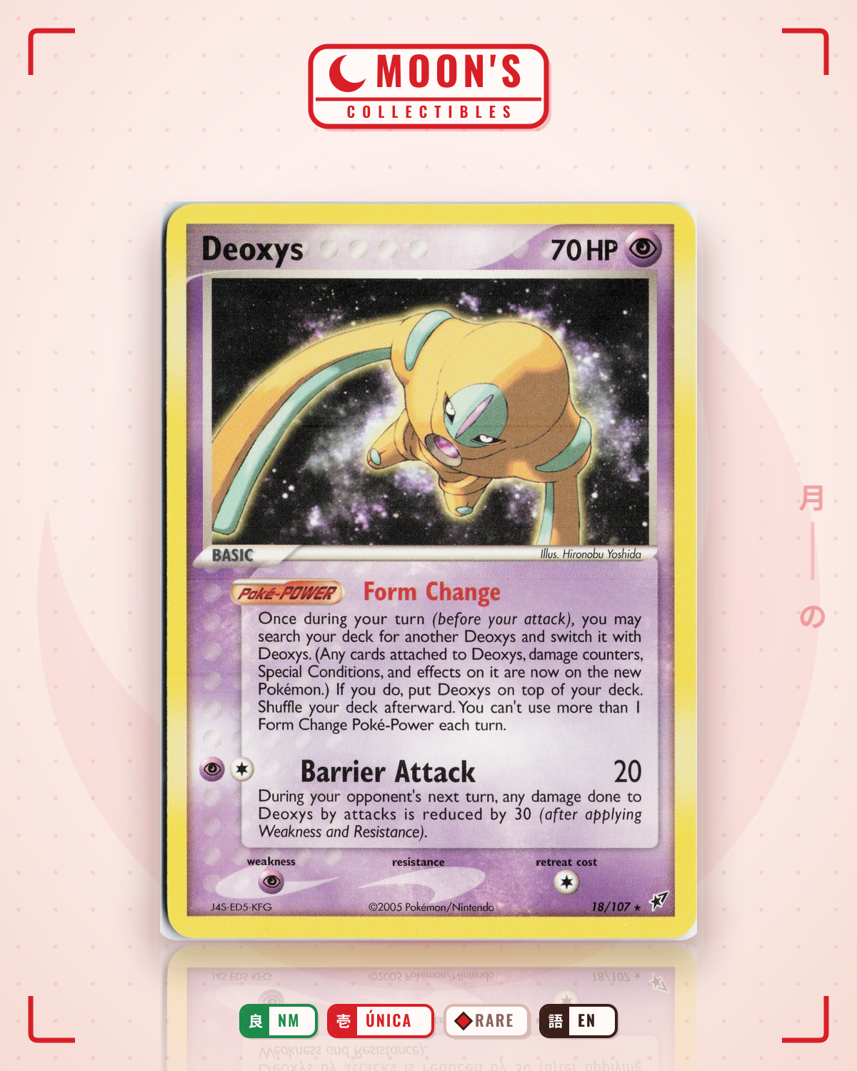 Carta Pokémon Deoxys · Deoxys #18/107 (NM) — pieza única en Moon's Collectibles México