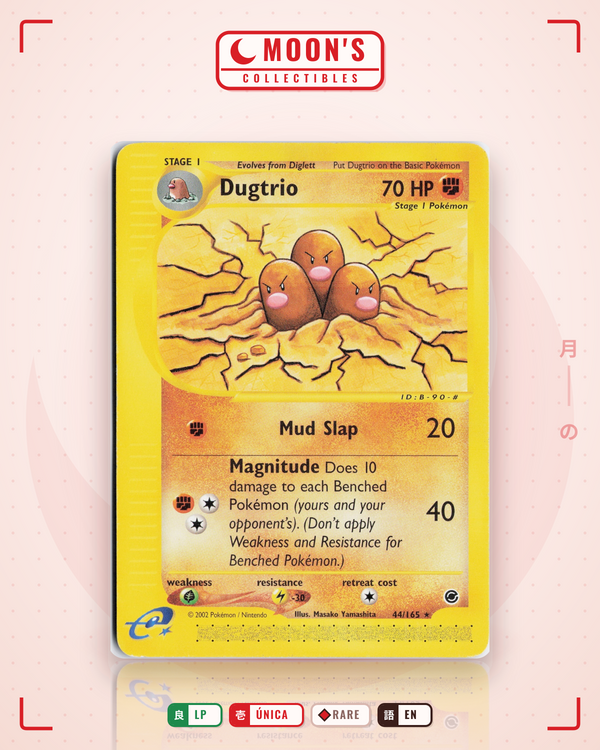 Carta Pokémon Dugtrio · Expedition Base Set #44/165 (LP) — pieza única en Moon's Collectibles México