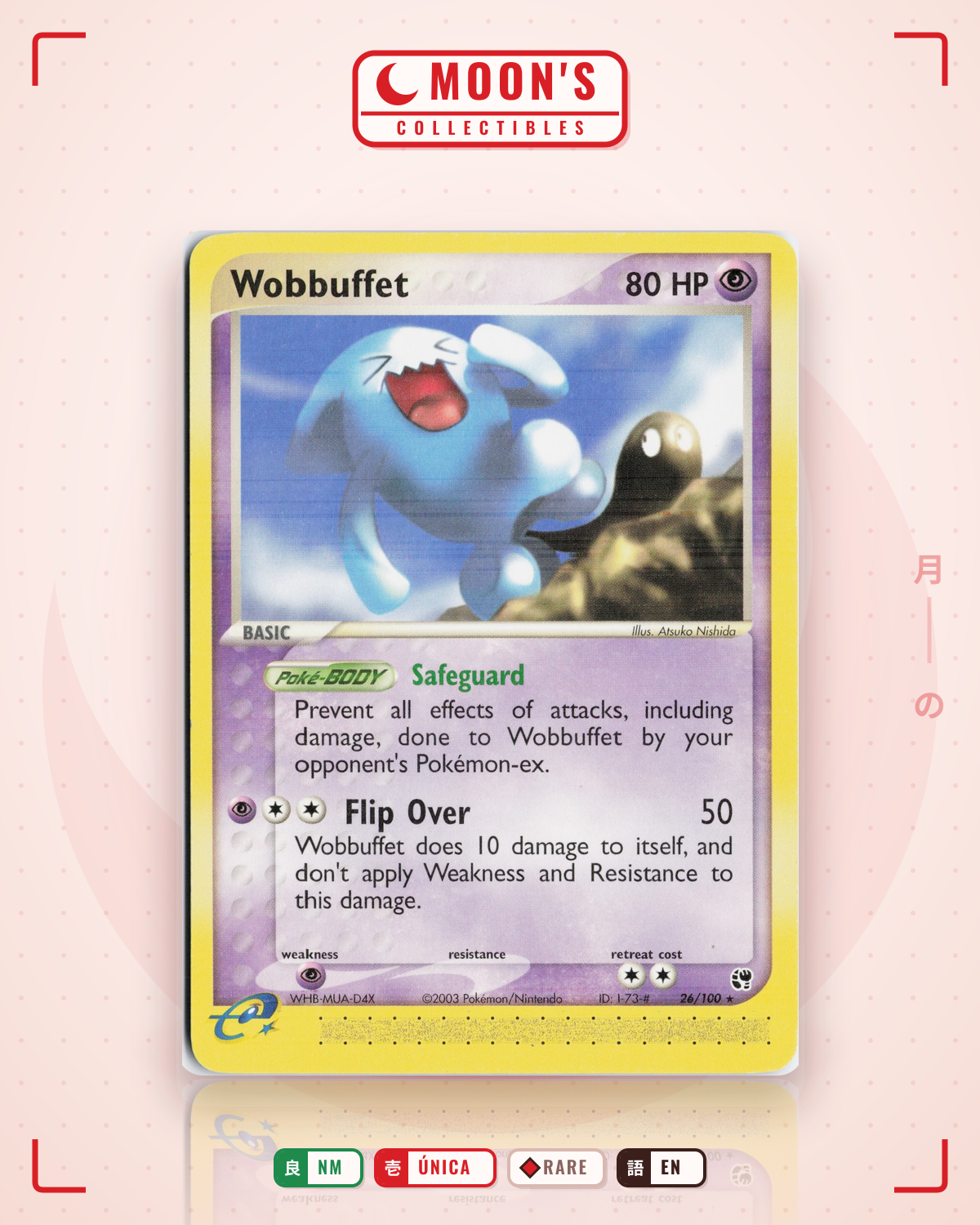 Carta Pokémon Wobbuffet · Sandstorm #26/100 (NM) — pieza única en Moon's Collectibles México